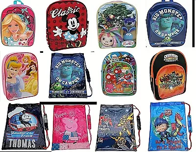Disney Backpack Sports School Trainer Gym Swim Kit Lunch Character Bag • £7.78