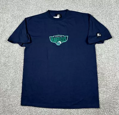 Vintage Dallas Mavericks Shirt Mens Large Blue Starter NBA Basketball 90s USA • $59.95
