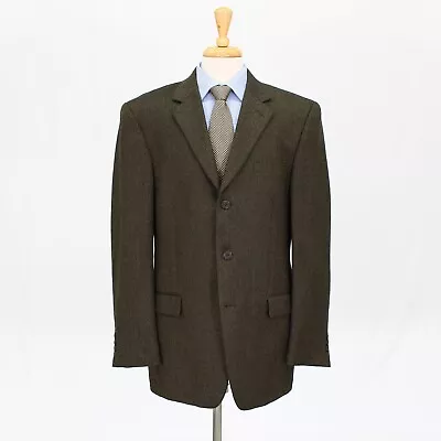 Andrew Fezza 42L Green Sport Coat Blazer Jacket HB 3B Wool • $49.99