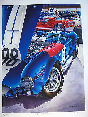 1966 Shelby Cobra 427 Art Inside Lax Shop Ford Gt40 1965 Mustang Gt350 H Irvine • $155