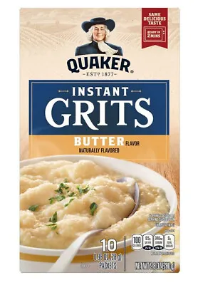 Quaker Instant Grits  Butter 9.8 Oz 10 Pack  6 Boxes • £28.14