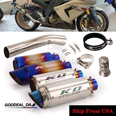 Motorccle Exhaust Mid Link Pipe 51mm Muffler For Kawasaki Ninja ZX10R 2004 2005 • $127.18