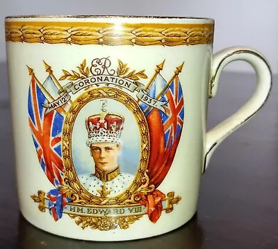 £19.99 • Buy Edward VIII Coronation Mug 12 May 1937 RARE Stamped Grindley England Creampetal