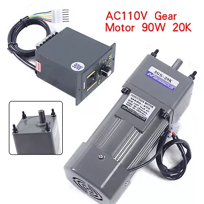 Electric AC Gear Motor Reducer Variable Speed Controller 67RPM 1:20K 90W 110V • $70.30