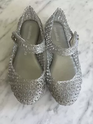 Mini Melissa Campana Glitter Clear Jelly Girls Shoe Mary Jane 11M • $18