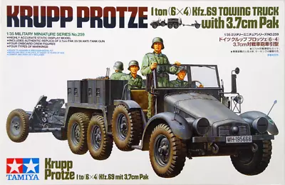 Tamiya 1/35 Krupp Towing Truck W/37mm Pak - 35259 Military Model Kit • £26.98