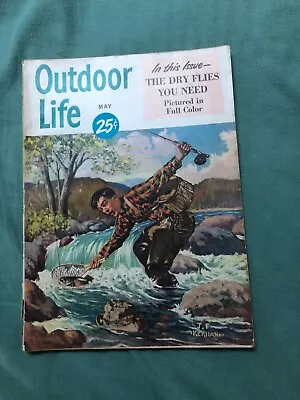 Outdoor Life Magazine-May 1950-Cover J.F. Kernan-Young Man With Big Trout • $10