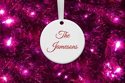 Personalized Round Ceramic Ornament For Christmas Holiday - 3 Inches • $9.99