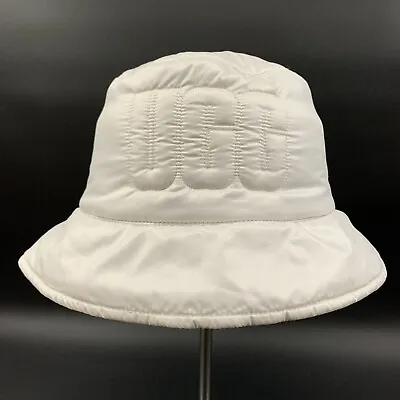 Ugg Quilted Logo Bucket Hat Womens Size S/m White All Weather Lined Cozy • $54