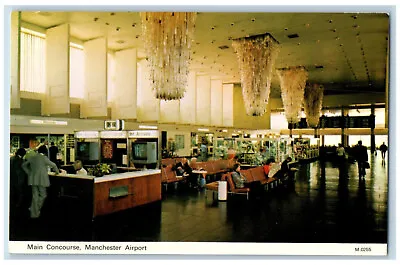 England Postcard Interior Main Concourse View Manchester Airport C1960's Vintage • £18.95