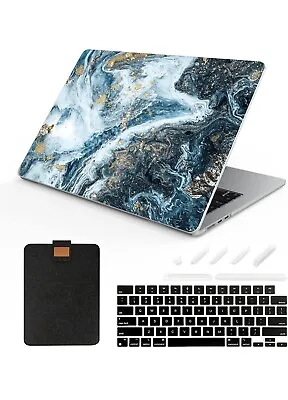 Macbook Air 13.6” M2 A2681 Matte Case Bag Keyboard Cover-Navy Marble • $17.50