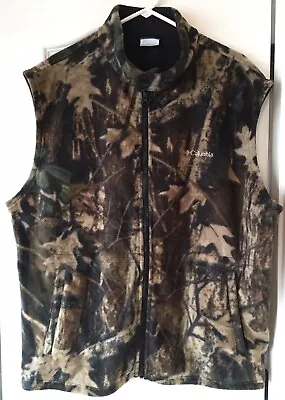 Columbia Camouflage Fleece Vest Full Zip Sleeveless Outdoors Hunting Size XL • $29.88