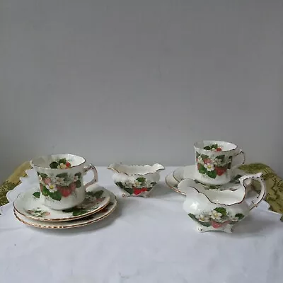 Set HAMMERSLEY STRAWBERRY RIPE  2 Trios Sugar Bowl And Jug • £100