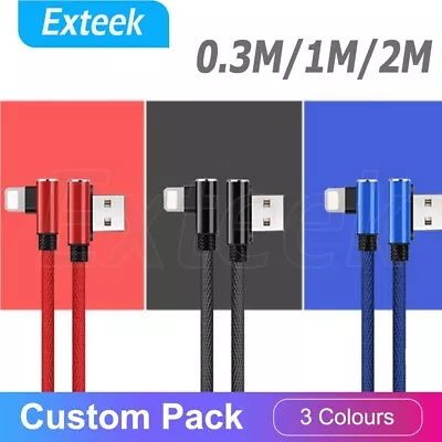 Angle USB Charger Phone Cable Data Cord For IPhone 14 13 12 11 Pro Max XR IPad • $3.95