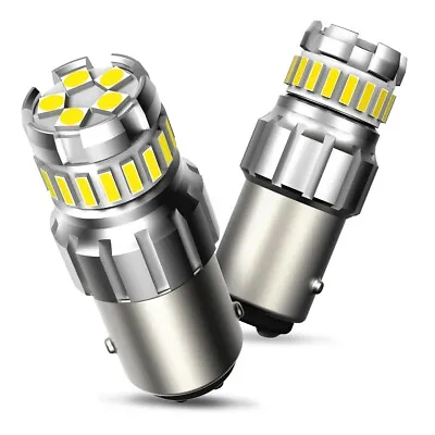 2x 1157 LED Tail Brake Stop Reverse Parking Turn Signal Light Bulbs White 23-SMD • $11.59