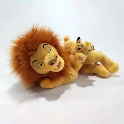 Disney The Lion KIng Adult SIMBA And Dad Mufasa Lying Stuffed Plush Toys L45CM • $36.26