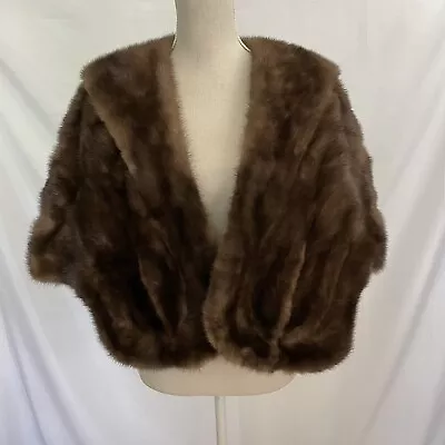 Mink Stole Scarf Fur Cape Shawl Fur Opera Ball Dark Brown Mink • $149.99