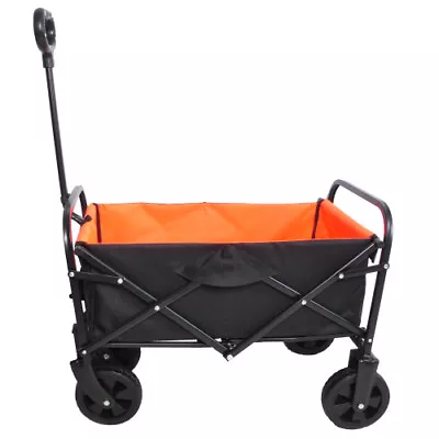 Mini Folding Wagon Garden Shopping Beach Cart （Black+Yellow） • $68.98