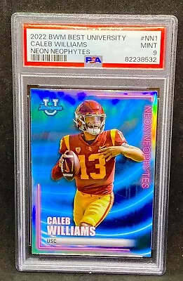 Caleb Williams Rookie Neon Holo Refractor Bowman Sp Usc Graded Psa 9 Mint Bears • $134.99