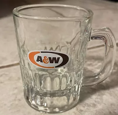 Vintage A&W Root Beer Mini Mug AW Oval Logo 3.25” Tall Collectible Glass Shot • £7.71