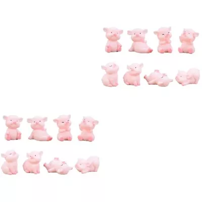  16 Pcs Micro Pig Figurines Statue Miniatures For Landscape Decorations • £21.79