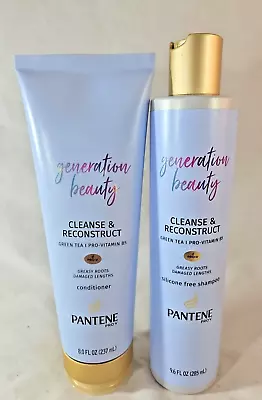 Pantene Generation Beauty Cleanse & Reconstruct Shampoo & Conditioner Green Tea • $15.75