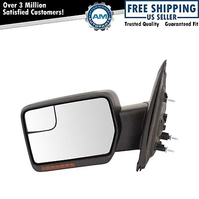 Mirror Power Fold Heat Signal Memory Puddle Smooth Black Driver Left LH For F150 • $113.46