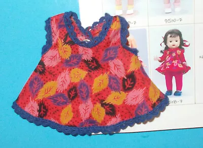 Vintage 8  Nancy Ann Muffie Doll Red  Pinafore With Leaf Pattern #9518 Ca 1959 • $22.95