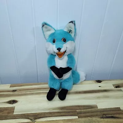 RARE HTF 1989 TOPSY The Turquoise Fox With Blue Eyes UBS Swiss Bank Mascot Plush • $127.49