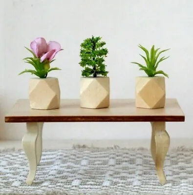 Dollhouse Miniature Flower Wooden Pot. Diorama Room Box Decoration Potted Plant  • $6