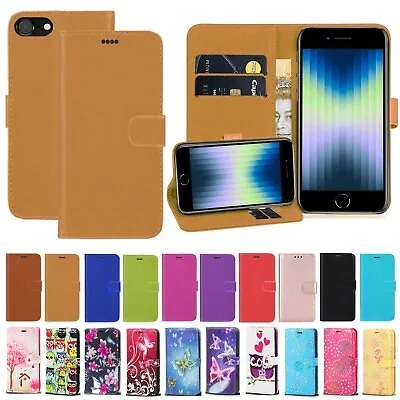 £3.49 • Buy For Apple IPhone SE 2022 SE 2020 Phone Case Leather Wallet Book Flip Cover 7/8