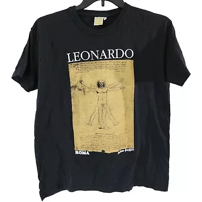 Vintage 90s Leonardo Da Vinci Vitruvian Man Renaissance Art Shirt | Size Medium • $7.50