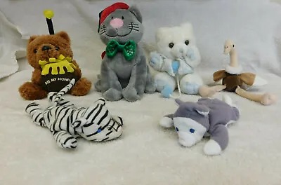 $5 • Buy Stuffed Animals Lot Of (6) Bear,Cat, Bear, Ostrich, Tiger, Cat