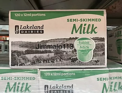 Lakeland UHT Semi Skimmed  Milk Portion Pots Jiggers X 120  B'Before 19/02/2023 • £9.90