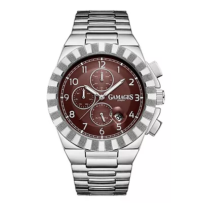 Mens Automatic Watch Silver Distinguish Stainless Steel Bracelet Watch GAMAGES • £59.99