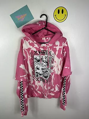 WOMENS VANS BLEACH DYED HOODED SWEATSHIRT SIZE M CHEST 46” GOOD CON 99p Start • £0.99