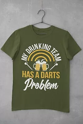 My Drinking Team Has A Darts Problem Funny T Shirt Dad Player Oche 180 Arrows • £13.95