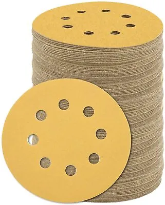 5 Inch Sanding Discs 80-800 Grit Hook Loop 8-Hole Sandpaper Orbital Sander Paper • $24.39