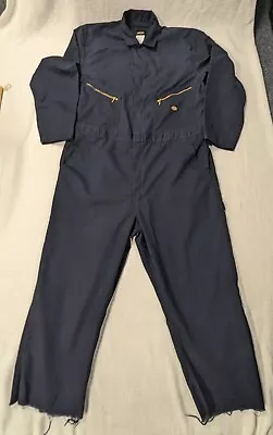 Mens Sz XL 44 Regular Shortened Coveralls Dickies Deluxe Long Sleeve Dark Navy • $19.97