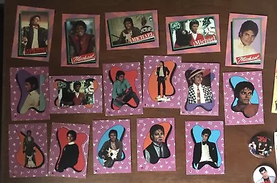 Vintage Michael Jackson NKOTB Stickers Topps 1984 MJJ Productions Cards Pin • $4.99