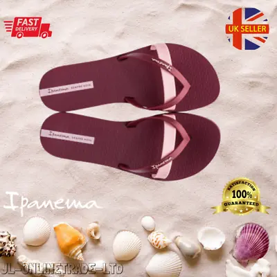 Genuine Womens Flip Flops Summer Holiday Pool Beach Ladies Red Rubber Ipanema • £13.95