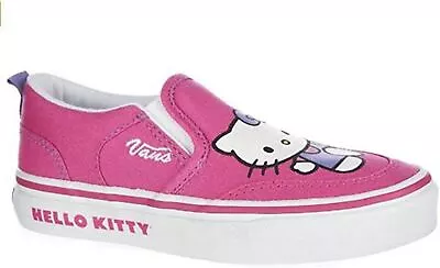 Vans Big Girls Asher Hello Kitty Fashion Slip On Sneakers Magenta/White • $65