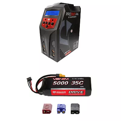 Venom 35C 3S 5000mAh 11.1V LiPo Battery With Pro Duo Charger Combo • $194.98