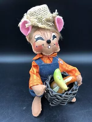 Annalee Doll 6  Harvest Boy Mouse #350715 NEW W/ Tags Fall Mouse Holding Basket • $17.99