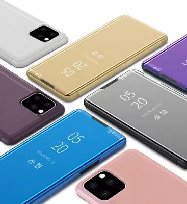 $5.99 • Buy For Apple IPhone 14 Pro Max 13 12 11 XS 8 7+ Clear View Mirror Leather Flip Case