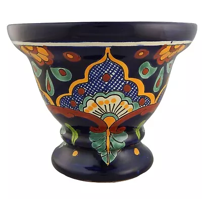 Mexican Ceramic Sunflowers Footed Planter Pot Garden Hand Painted Talavera # 06 • $69.49