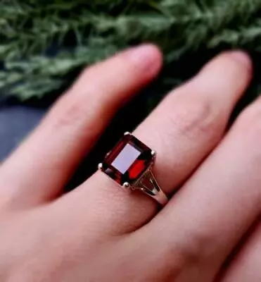 $10.57 • Buy Solid 925 Sterling Silver Natural Garnet Gemstone Handmade Ring All Size TK7