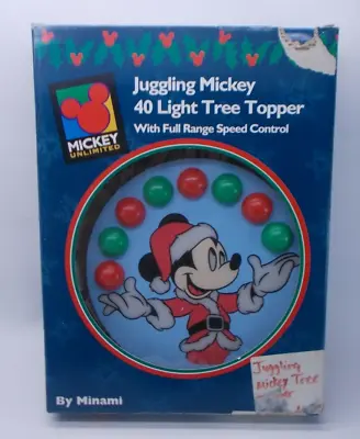 Vintage Disney Juggling 40 Light Mickey Christmas Tree Topper Has Speed Control • $28.99