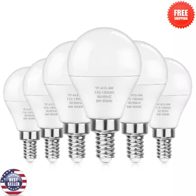 E12 LED Bulbs 60W Equivalent Daylight White 5000K Ceiling Fan Light Bulbs 6 • $14.41
