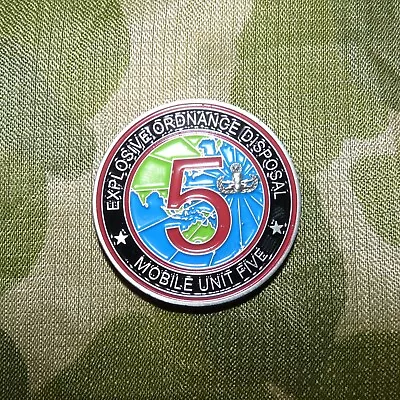 Original US Navy EOD Mobile Unit Five Explosive Ordnance Disposal Team Unit Coin • $9.95